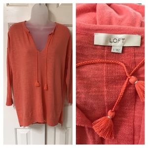 Loft light weight orange cotton sweater Small
